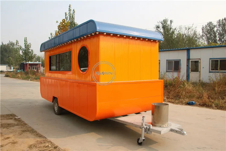 OEM Stainless Steel Boat Type Trailer for Sale Commercial Mobile Ice Cream Cart Fast Mobile Food Truck Kiosk