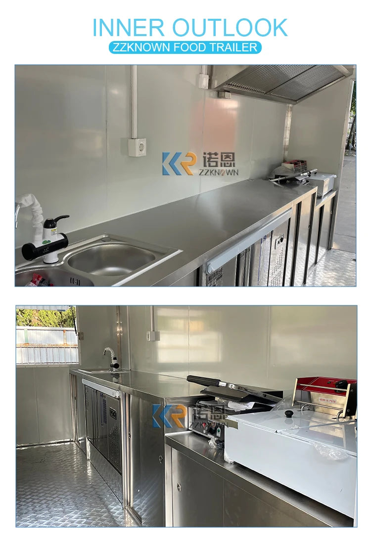 2023  Mobile Concession Catering Food Trailer Customize Square Coffee Food Trailer Food Truck with Full Kitchen