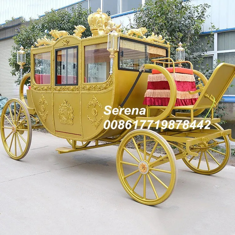 Chariot à chevaux électrique royal de style européen OEM Chariots et calèches de mariage à vendre