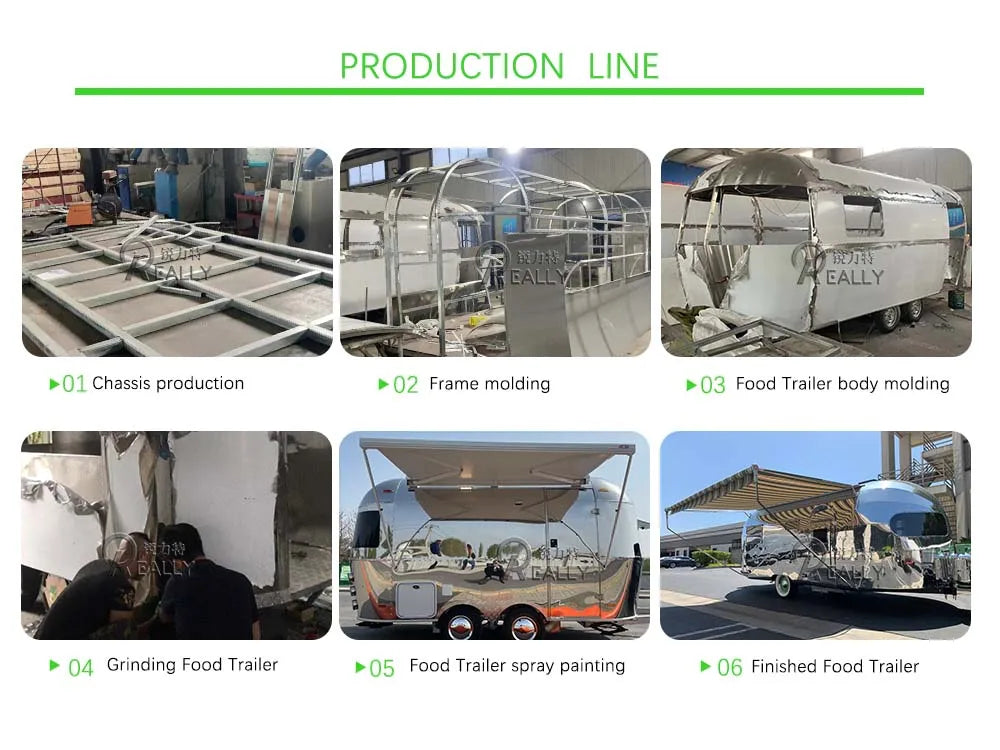 Food Vending Van Catering Fully Equipped Concession Street Mobile Food Truck Cart Fast Food Trailer for Sale USA