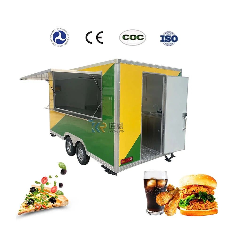 Mobile Ice Food Truck Mobile Food Vending Truck Hot Dog Cart Concession Food Trailer With Baking Equipment Dining Car