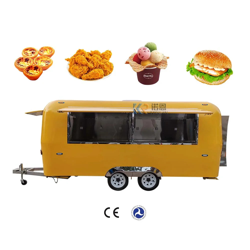 New Street Food Vending Cart Electric Vintage Food Truck Mobile Food Trailer Sale With Free Shipping