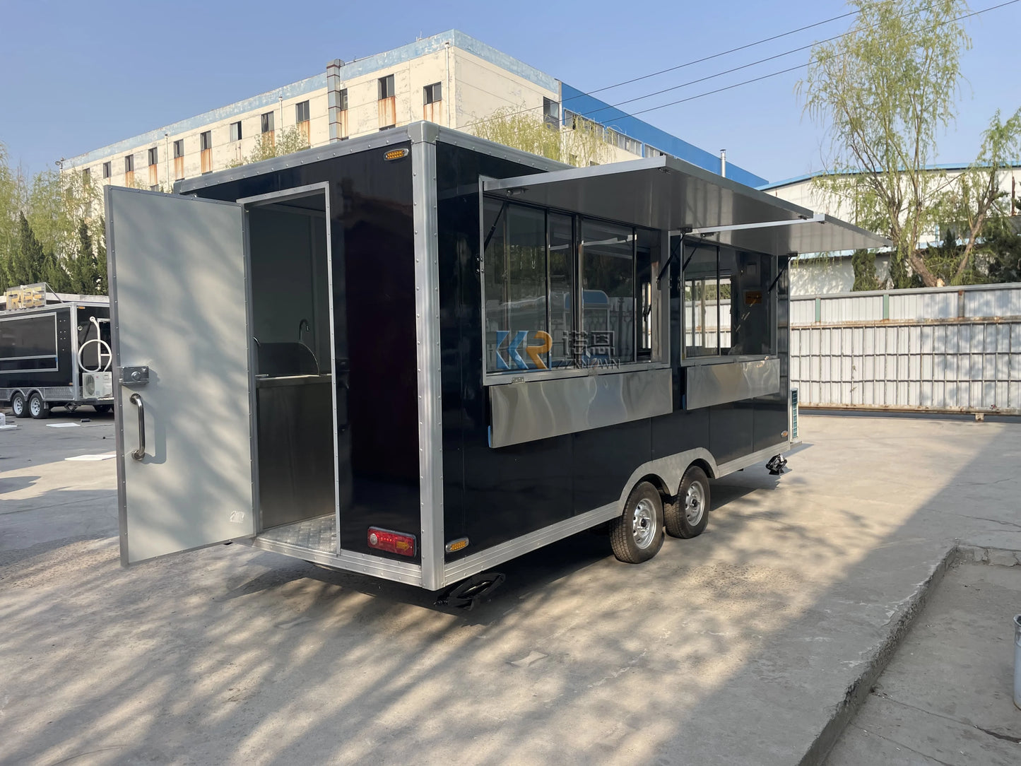 OEM 5m Square Model Fully Equipped Food Truck  Customized Concession Food Cart Bubble Tea Coffee Vending Food Trailer