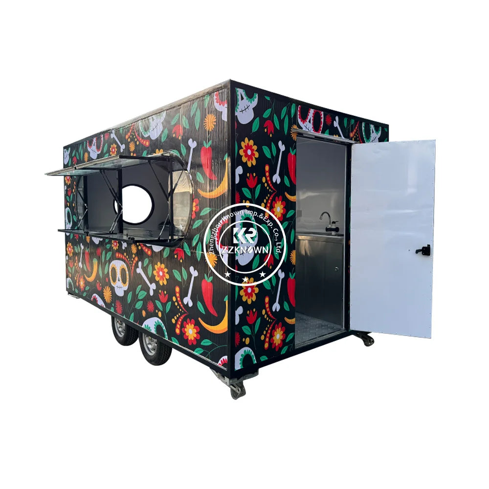 2024 Street Mobile Fast Food Truck Fully Equipped Mobile Food Trailer With Full Kitchen Equipments For Sale In USA