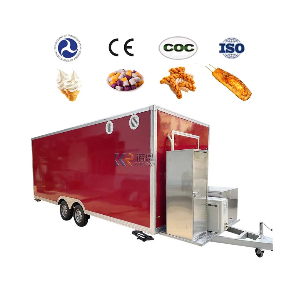 2023 OEM Mobile Food Trucks with DOT VIN Fully Equipped Food Trailer Hotdog Fried Chicken Fast Food Cart For Sale