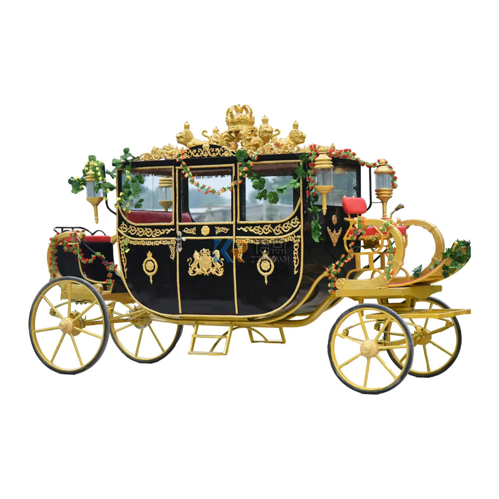 OEM Special Transportation Wedding Electric Horse Drawn Carriage Royal White Horse Wagon Europe Carriage