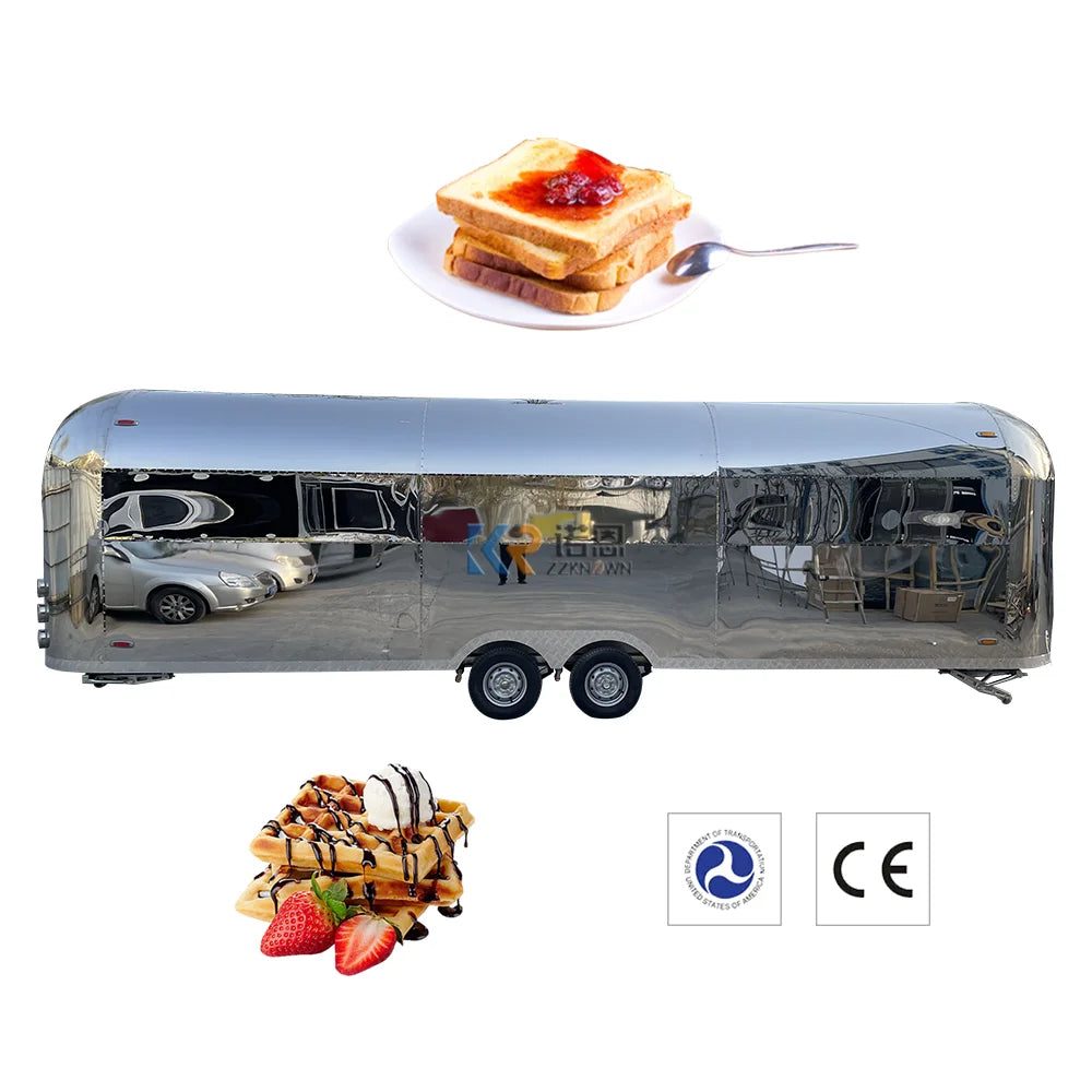 Mobile Food Truck Dining Car Food Trailer For Europe Vendors Hotdog Food Truck With Full Kitchen