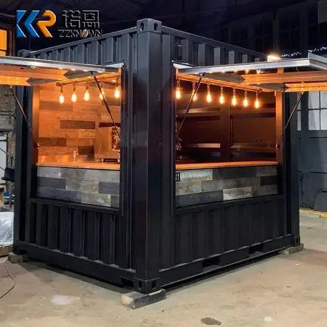 Shipping Container Cafe Bar Fast Food Kiosk With Coffee Machines