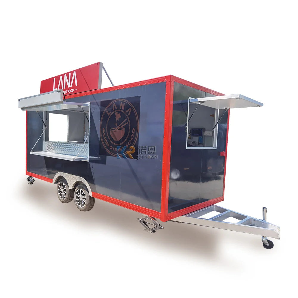 Modern Ice Cream Truck Fully Equipped Mobile Coffee Cart Caravan Trailer Catering Food Truck for Sale