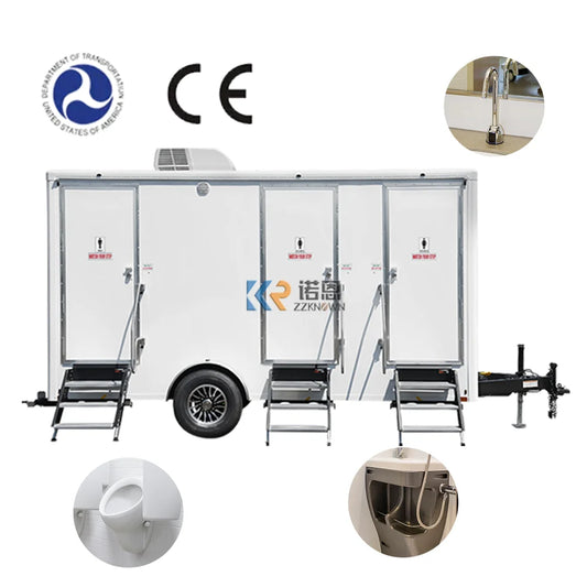 2023 Wholesale Price 2 Station Toilets Trailer Portable Toilets Trailer Outdoor Public Portable Restroom Trailer For Sale