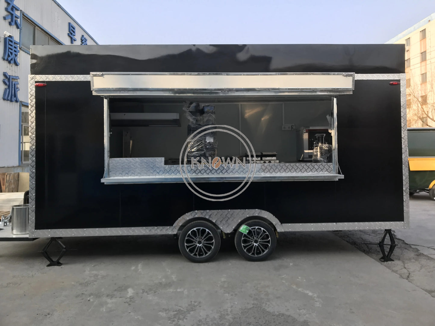 16.4ft Fully Customized Equipped Food Truck USA Standard Food Trailer 5M Black Cart