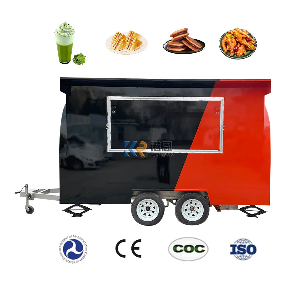 CE Approved Mobile Fast Food Truck Trailer  Fully Equipped Food Truck Trailers with Full Kitchen Equipment