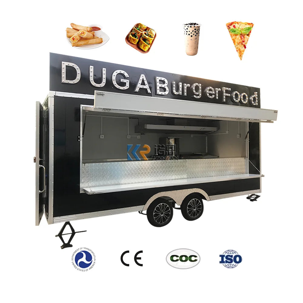 2024 Small Street Fiberglass Mobile Coffee Ice Cream Fast Food Carts and Food Trailers Hotel Snack Food Truck for Sale in USA