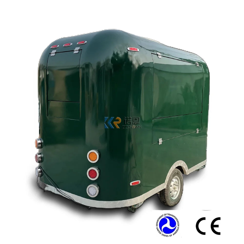 Remolque de comida pequeño Máquinas expendedoras de refrigerios Carrito de hielo Cocina móvil Airstream Camión de comida rápida con DOT CE