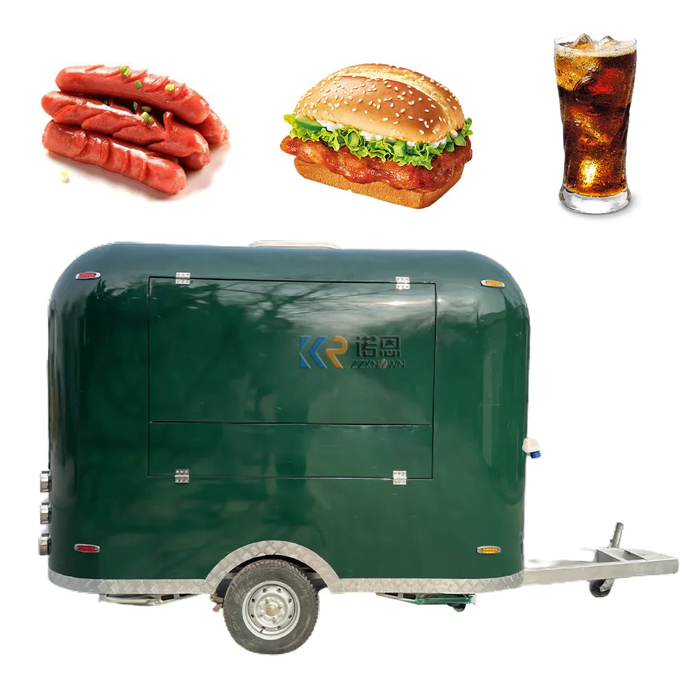 Remolque de comida móvil para café, helados y café, totalmente equipado, Airstream, carrito de comida de acero inoxidable con certificación DOT CE