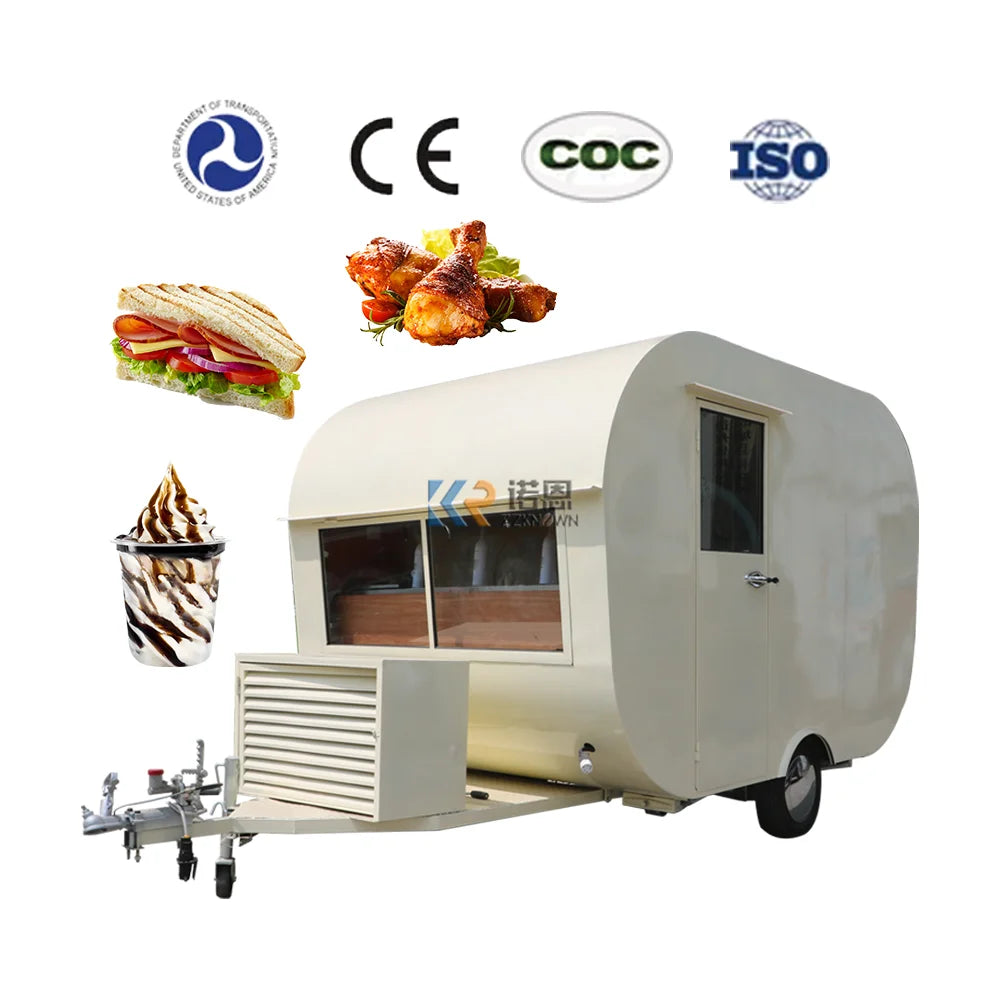 Italian Quality Gas Food Truck Food Trailer Mobile For Pizza Street Food CE DOT Approved Fast Coffee Catering Cart