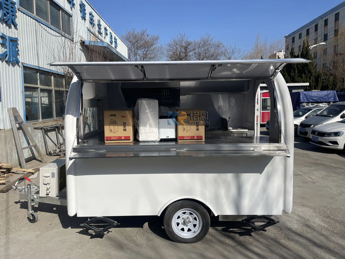 Multi-Function Ice Coffee Food Trailer Europe Standard Mobile Stainless Steel Food Trucks Ice Ce Approved