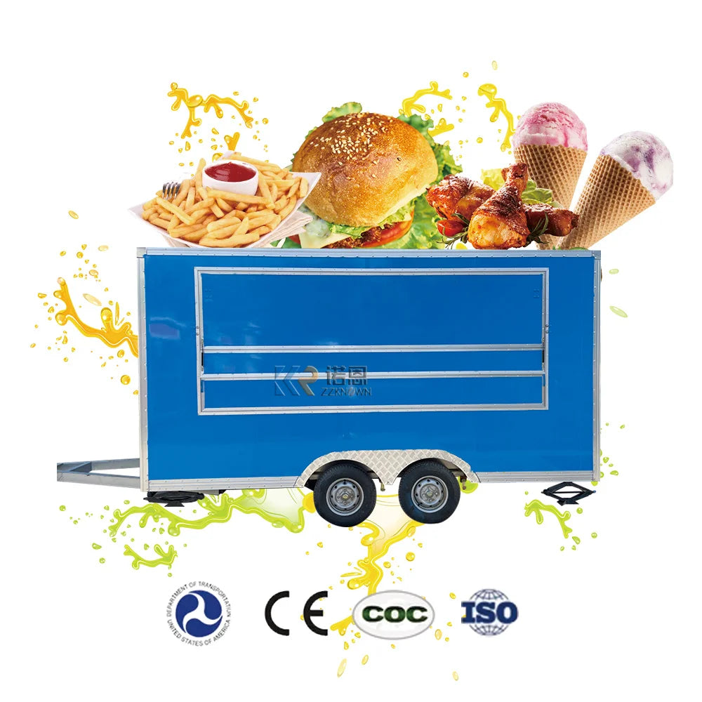 Nouveau design Street Snack Food Truck Europe Standard Food Cart Mobile Cuisine Restauration Remorque alimentaire Kiosque de vente de hot-dogs