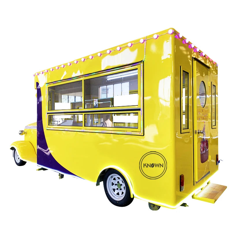 OEM China Custom Mobile Street Fast Vending Carts Fast Food Truck Used Car Van Food Trailers with Freezer for Sale Europe