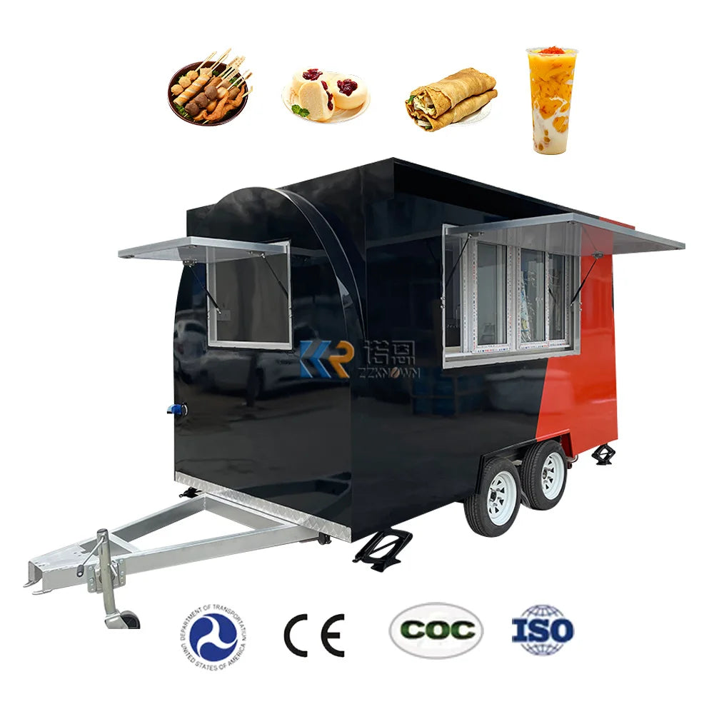 2023 USA Standard Ice Cream Trailer Mobile Fast Food Truck Trailers Fully Equipped with Full Kitchen Equipment