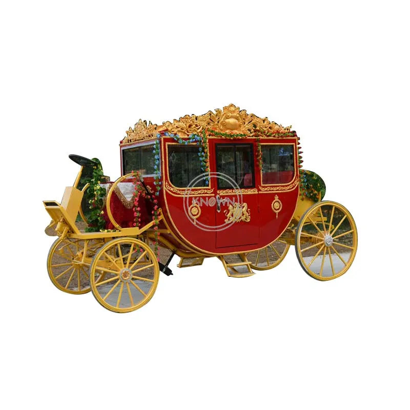 2022 Electric Wedding Royal Horse Carriage Attraction Sightseeing Cart Luxury Children Carriage for Sale