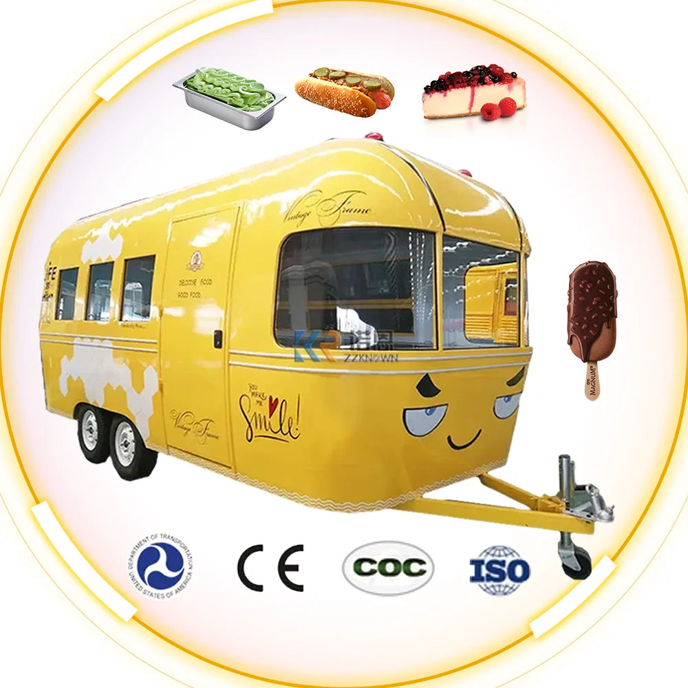 2023 Food Warming Mobile Equipment Coffee Cart Vending Concession Street Fast Airstream Food Trailer Truck For Sale