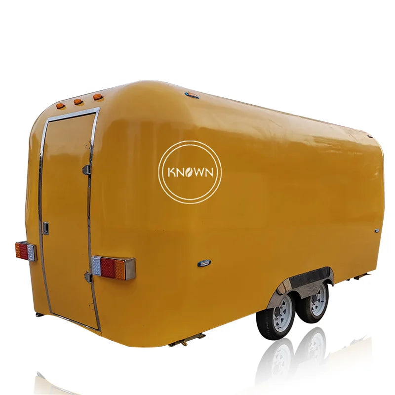 Furgoneta expendedora de alimentos, leche, pan y jugo de acero inoxidable de 5 m, personalizada, Airstream, para exteriores, camión de comida móvil, carrito de cocina callejera, catering