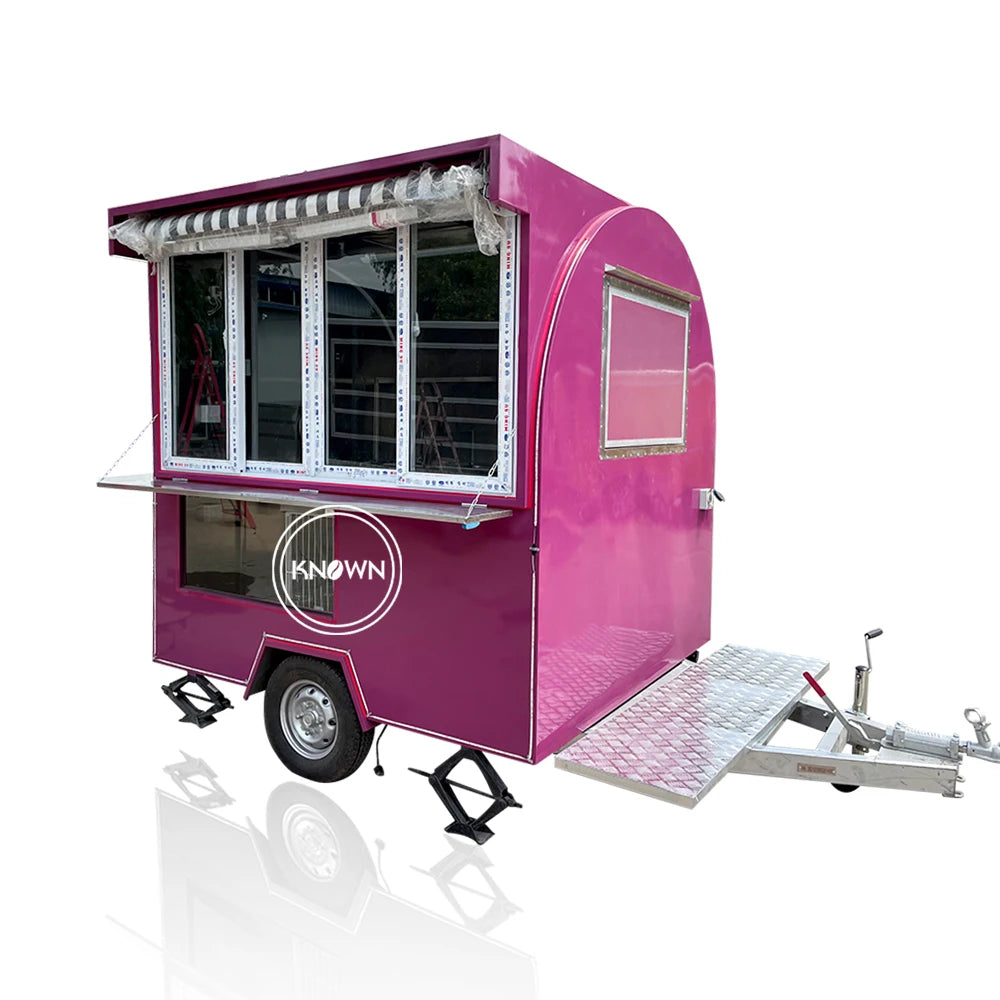 Mini Street Concession Food Cart Towing Bar Mobile Trailer Kitchen with Fully Equipment for Vending Fast Food