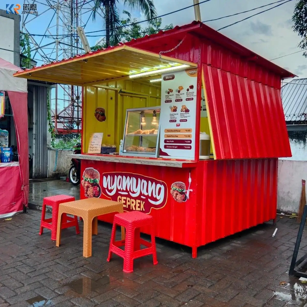 Shipping Container Cafe Bar Fast Food Kiosk With Coffee Machines