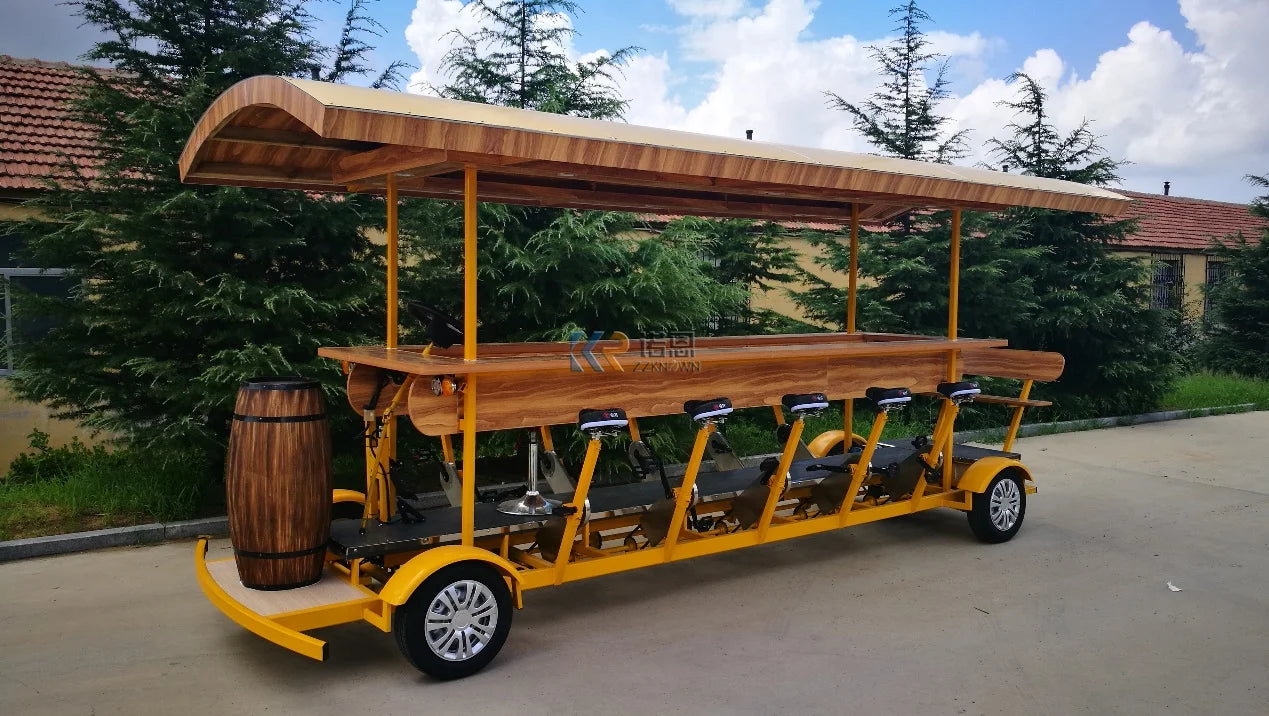 2023 Mobile Beer Cart Scenic Fitness Sightseeing Car Mobile Cycling Bike Multiplayer Cycling Coffee Bike Party Car