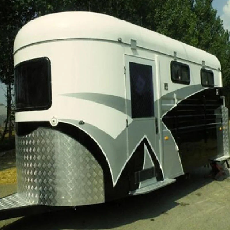 2024 Galvanized 2 Horse Float Trailer with Living Quarters Deluxe Angle Horse Load Cart supporting Customization