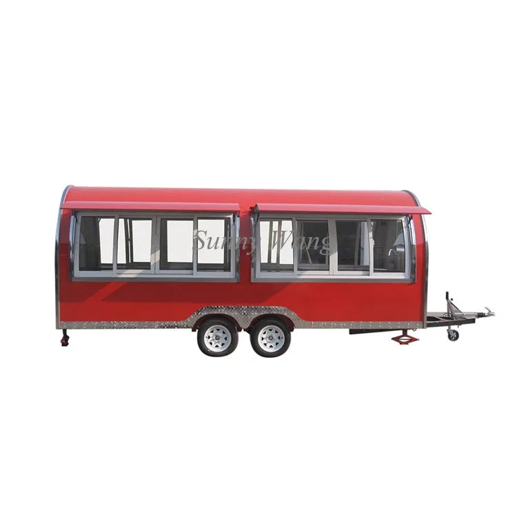 OEM 5m Mobile Fast Food Trailer Customized Hot Dog Vending Cart Stainless Steel Food Truck for Sale