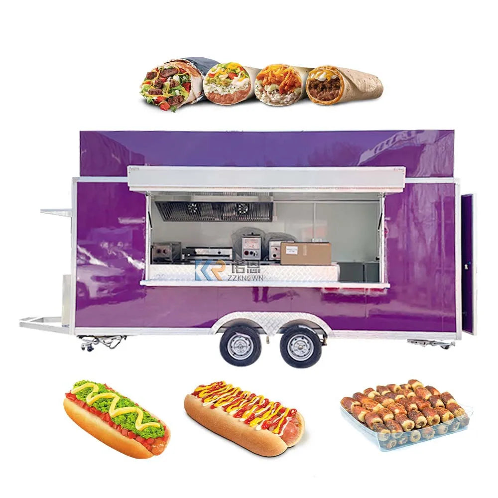 2023 Nouveau Food Truck à vendre Europe Cart Crêpes Fruits Cheval Box Trailer Remorque alimentaire personnalisée