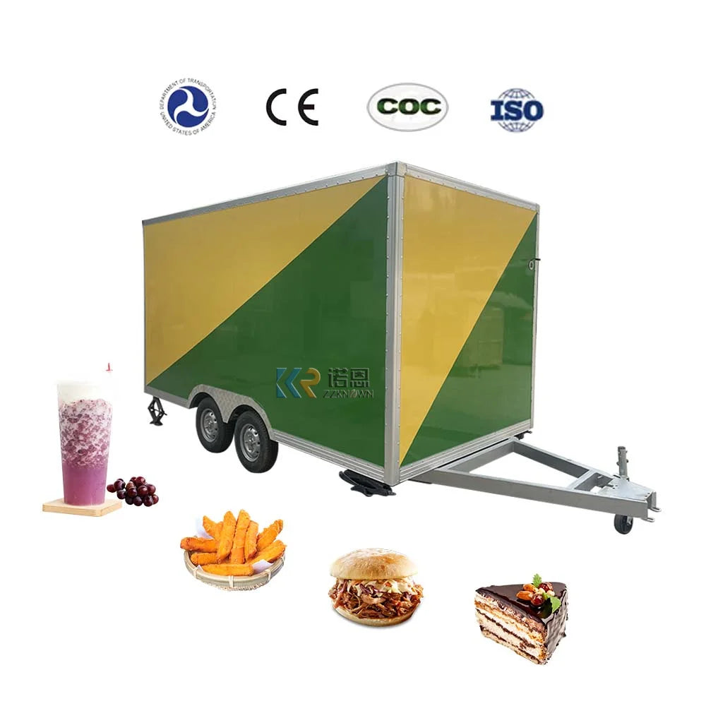 Large Food Trailer Shipping Container Refrigerated Freezer Australian Rent European Solar Kebab Food Trailer