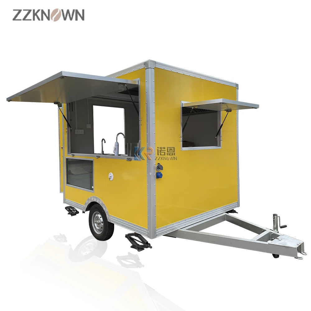 Remorque de nourriture personnalisée OEM Mobile 2,4 M Street Hot Dog Pizza Ice Cream Food Trailer Kiosk remorquable à vendre