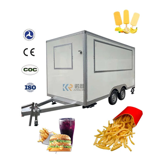 Street Bubble Tea Coffee Vending Cart Mobile Food Trailer Fully Equipped Food Truck With Toilet