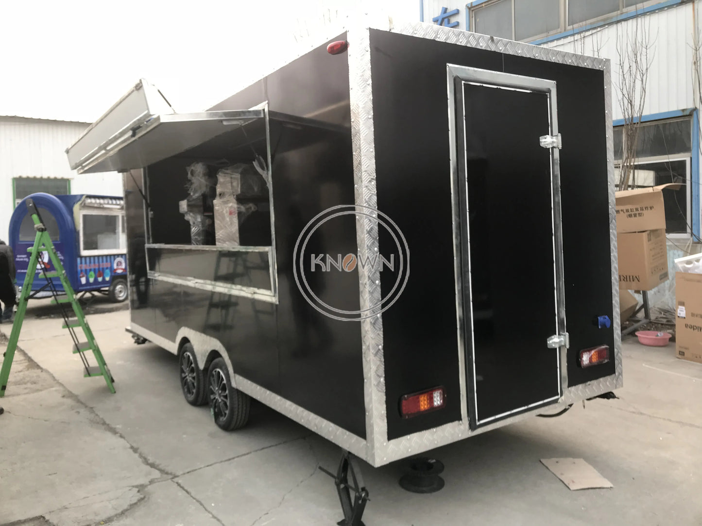 16.4ft Fully Customized Equipped Food Truck USA Standard Food Trailer 5M Black Cart