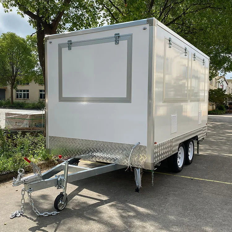 Stainless Steel Large Food Van Mobile Food Truck Trailer CE Approved Tradesman Trailer