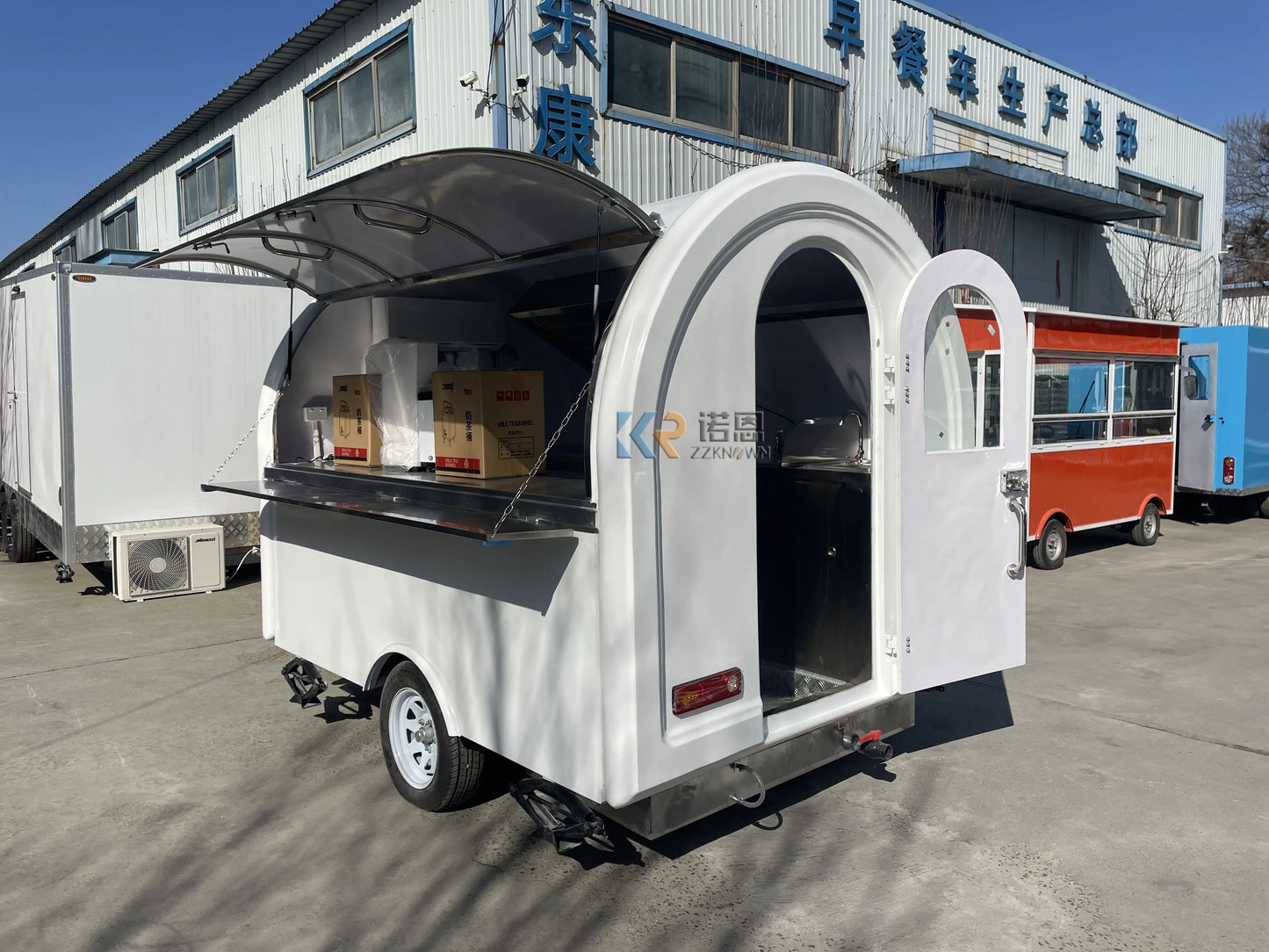 Multi-Function Ice Coffee Food Trailer Europe Standard Mobile Stainless Steel Food Trucks Ice Ce Approved