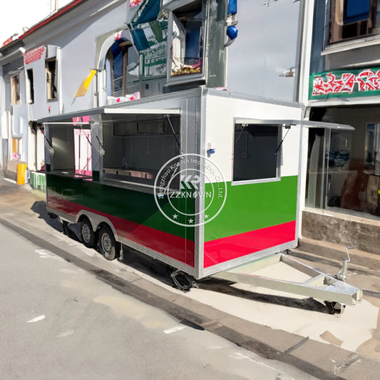 2024 Street Concession Trailer Square Mobile Fast Food Trailers Fully Equipped Us Standards Mobile Food Truck For Sale In Usa