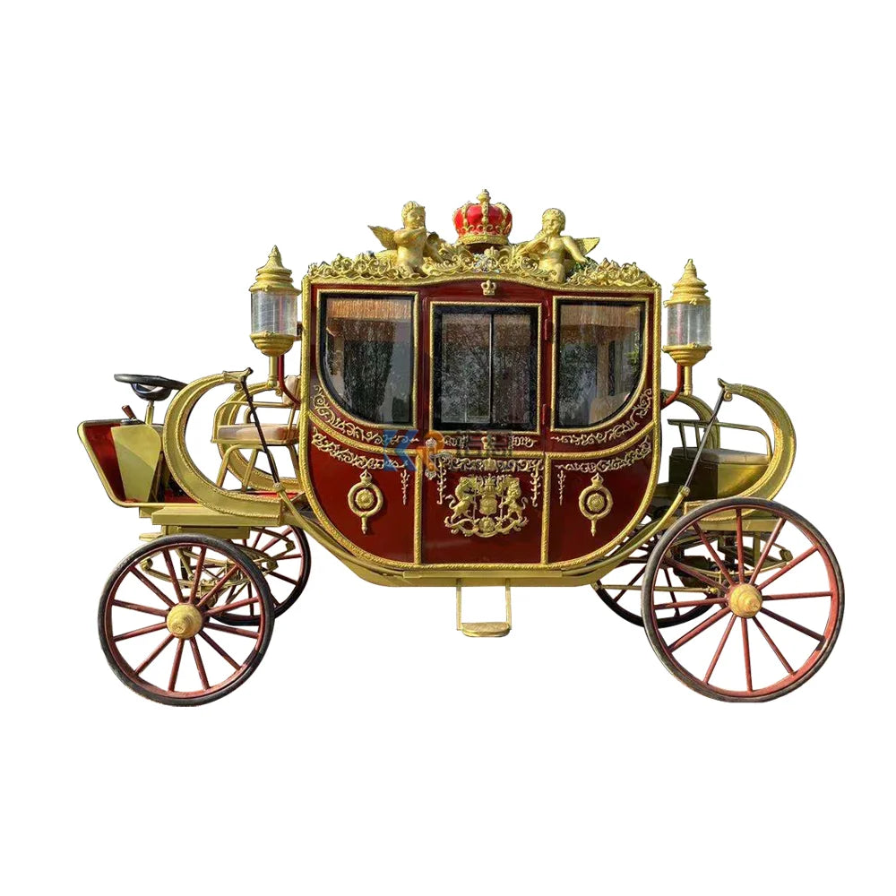 Luxury Two Wheel Marathon Horse Cart Horse Carriage Luxury Wedding Horse Drawn Carriage