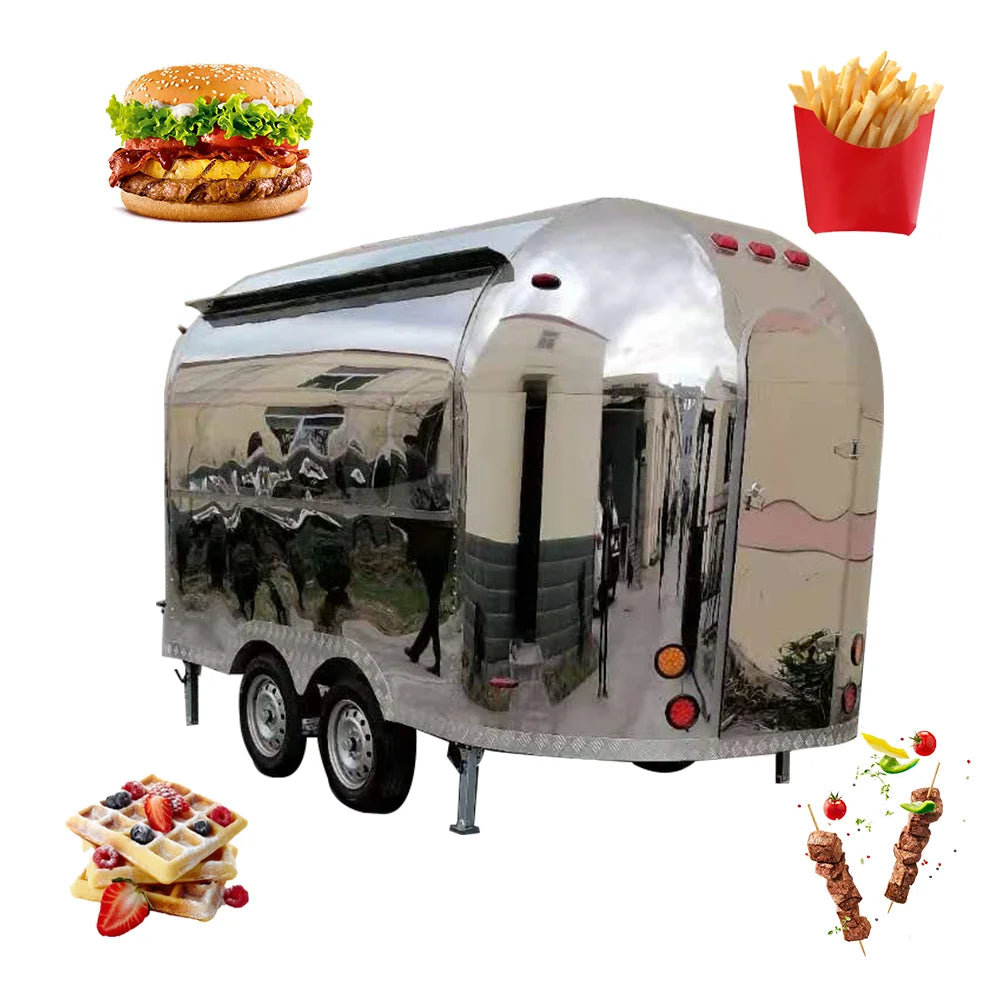 Fast Street Electric Mobile Food Cart Bus Vending Car Galvanized Food Truck Trailer For Sale Ghana Restaurant Foodtruck