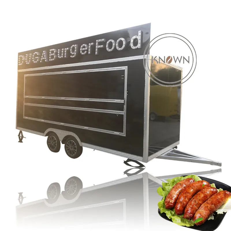 OEM  Concession Street Burger Fast Food Cart Crepe Hot Dog Coffee Food Trailer Fully Equipped Food Truck For Sale