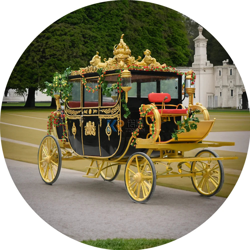 OEM Special Transportation Wedding Electric Horse Drawn Carriage Royal White Horse Wagon Europe Carriage