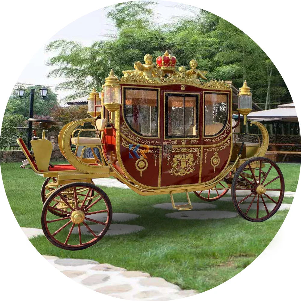 Luxury Two Wheel Marathon Horse Cart Horse Carriage Luxury Wedding Horse Drawn Carriage