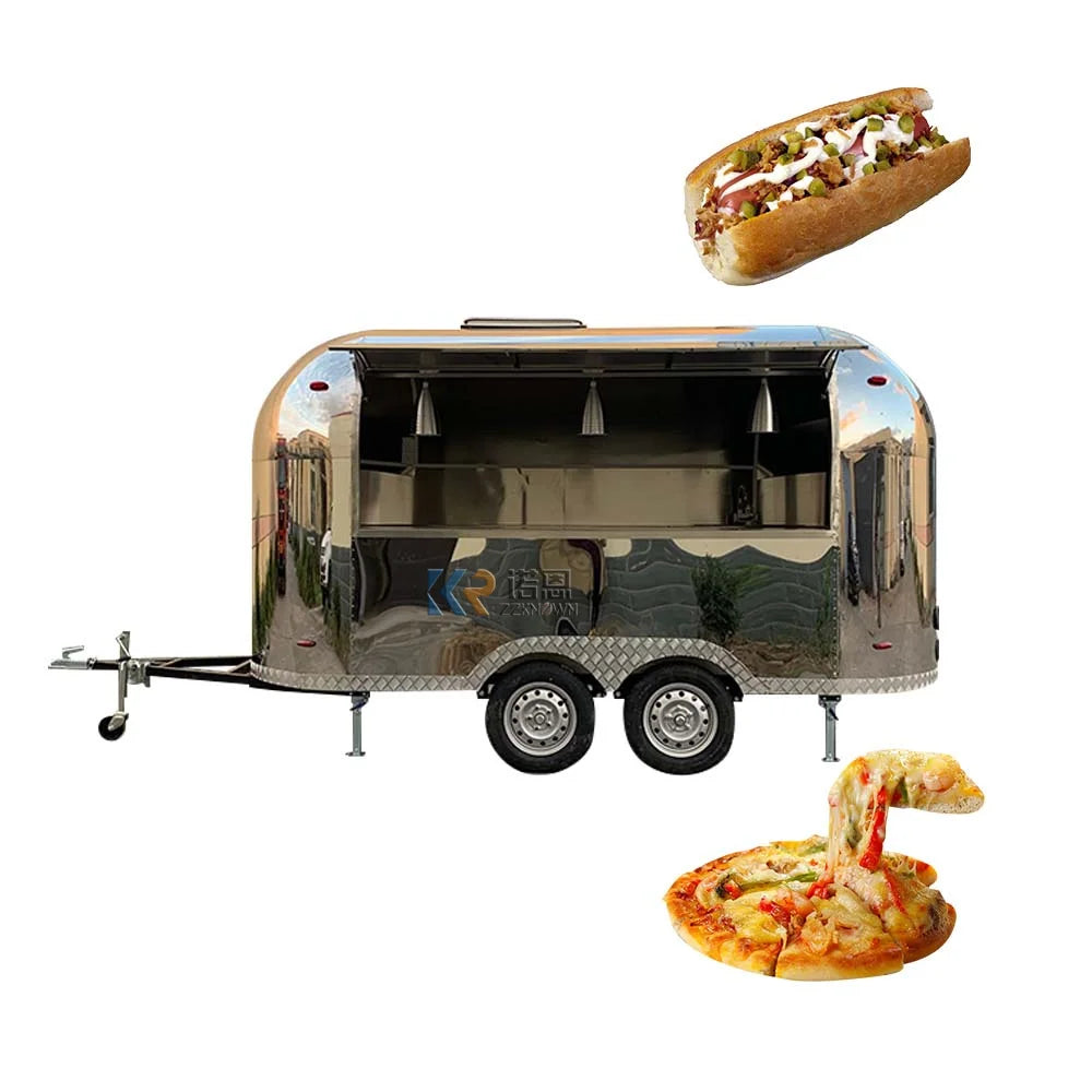 Food Cart Beverage Vending Cart Outdoor Mobile Fast Food Trailer Customized Food Truck With Full Kitchen