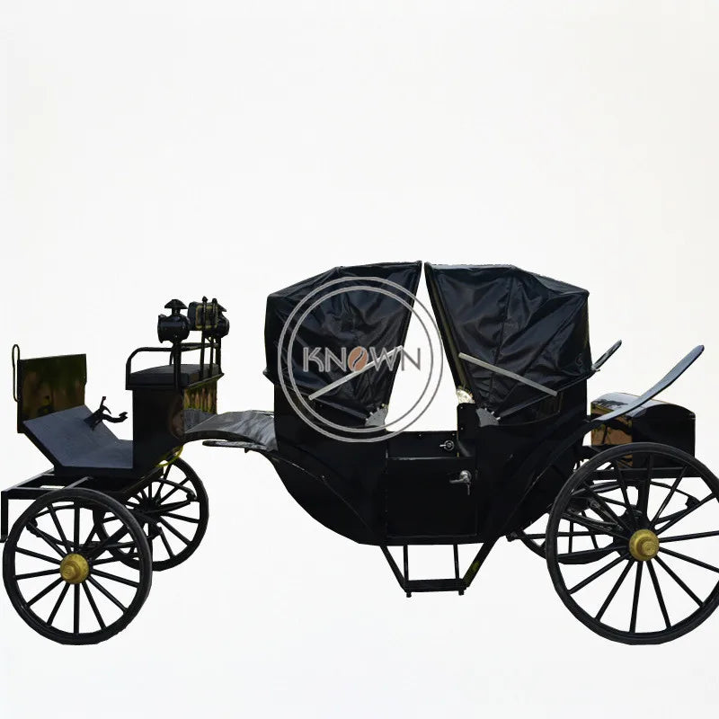 2023 Double Row Electric Horse Carriage for Wedding Photography Sightseeing Carriage Royal Horse Cars Trailer