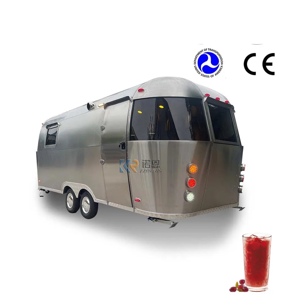 Remolque de comida Airstream con carrito DOT CE Camión de comida móvil para exteriores Camión de café móvil Carrito de venta de comida rápida