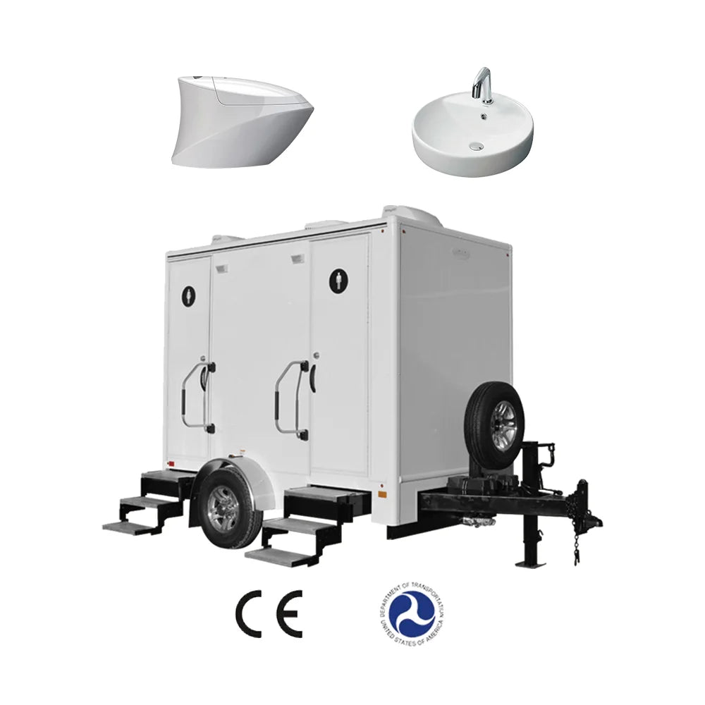 Portable Toliets Mobile Movable Portable Toilet Trailer For Outdoor Mobile Restroom Bathroom Trailer