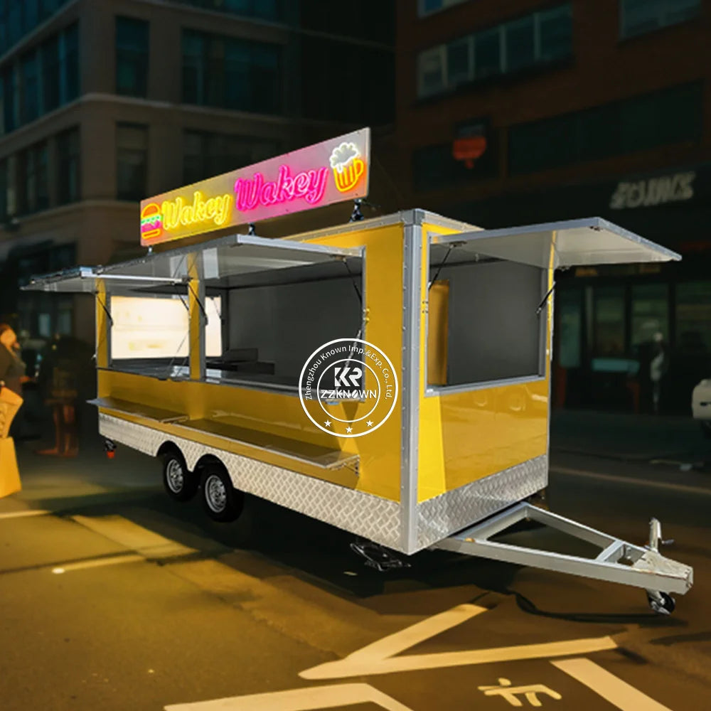 2024 China Hot Sale Good Quality Food Trailer For Ice Cream food Truck For Waffle Mobile Kitchen Hotdog BBQ Food Trailers